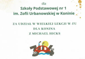 Podziękowanie za udział w Wielkiej Lekcji W-Fu
